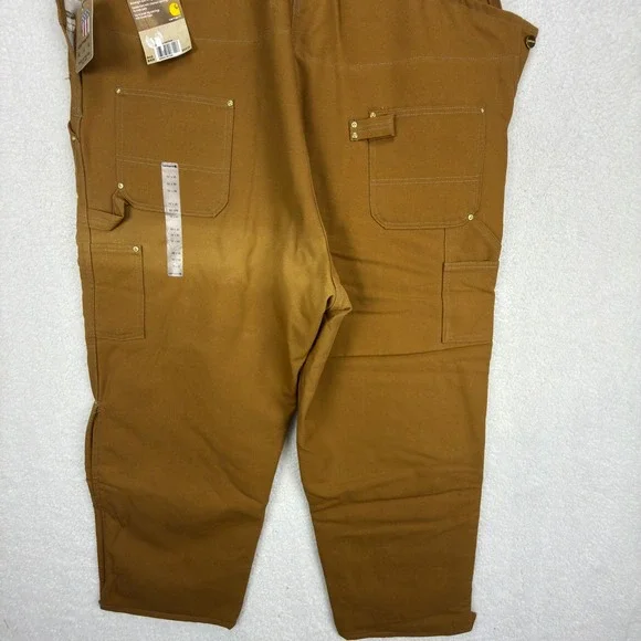 Carhartt Traditional Duck Bibs Overalls Quilt Lined 52x30 R02 BRN Brown NOS NWT - Picture 6 of 10